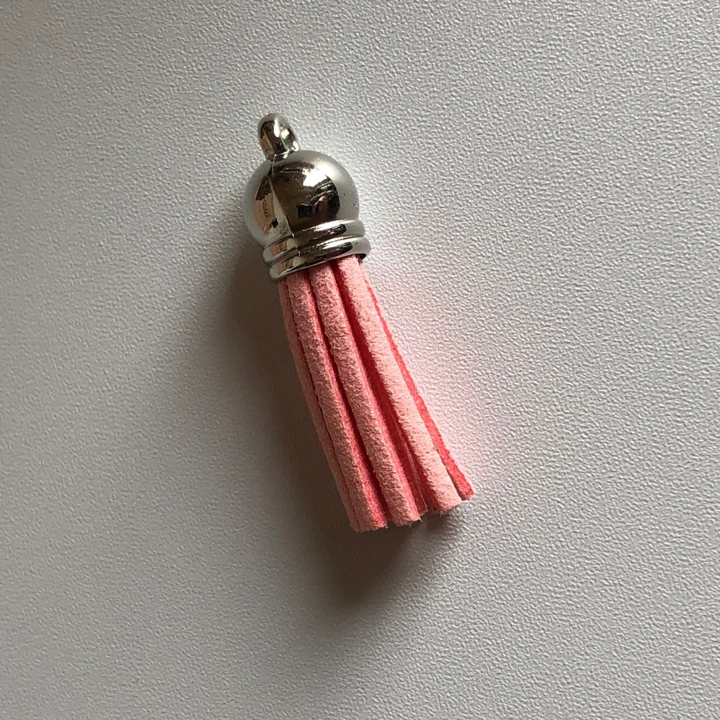 Zalm roze tassel voor aan sleutelhanger