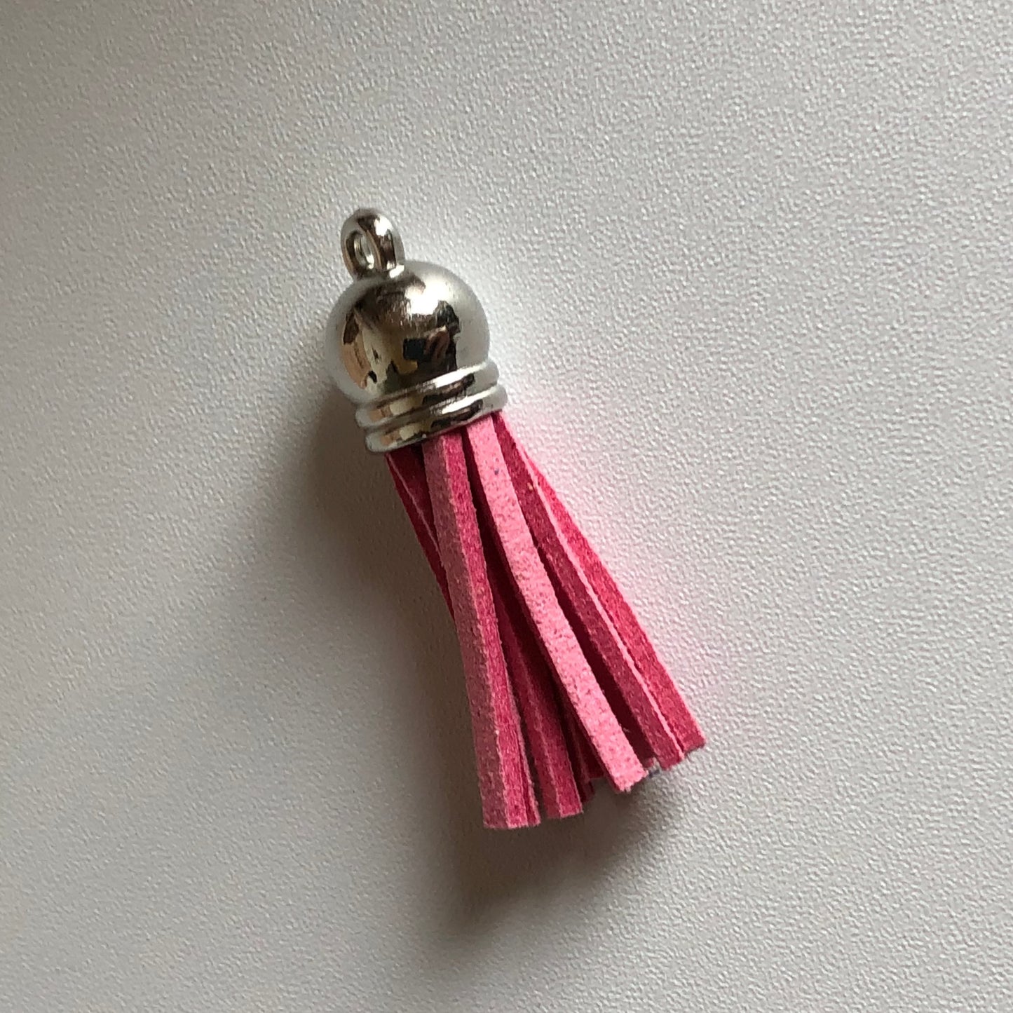 Roze tassel voor aan sleutelhanger