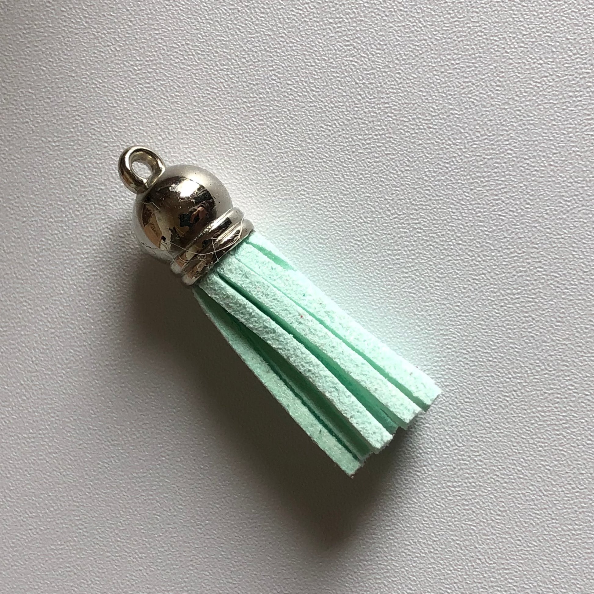 Mintgroene tassel voor aan sleutelhanger