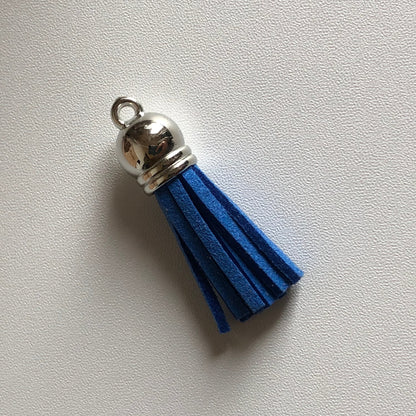 Donkerblauwe tassel voor aan sleutelhanger