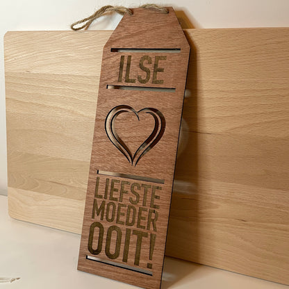 liefste moeder ooit hangbord hout