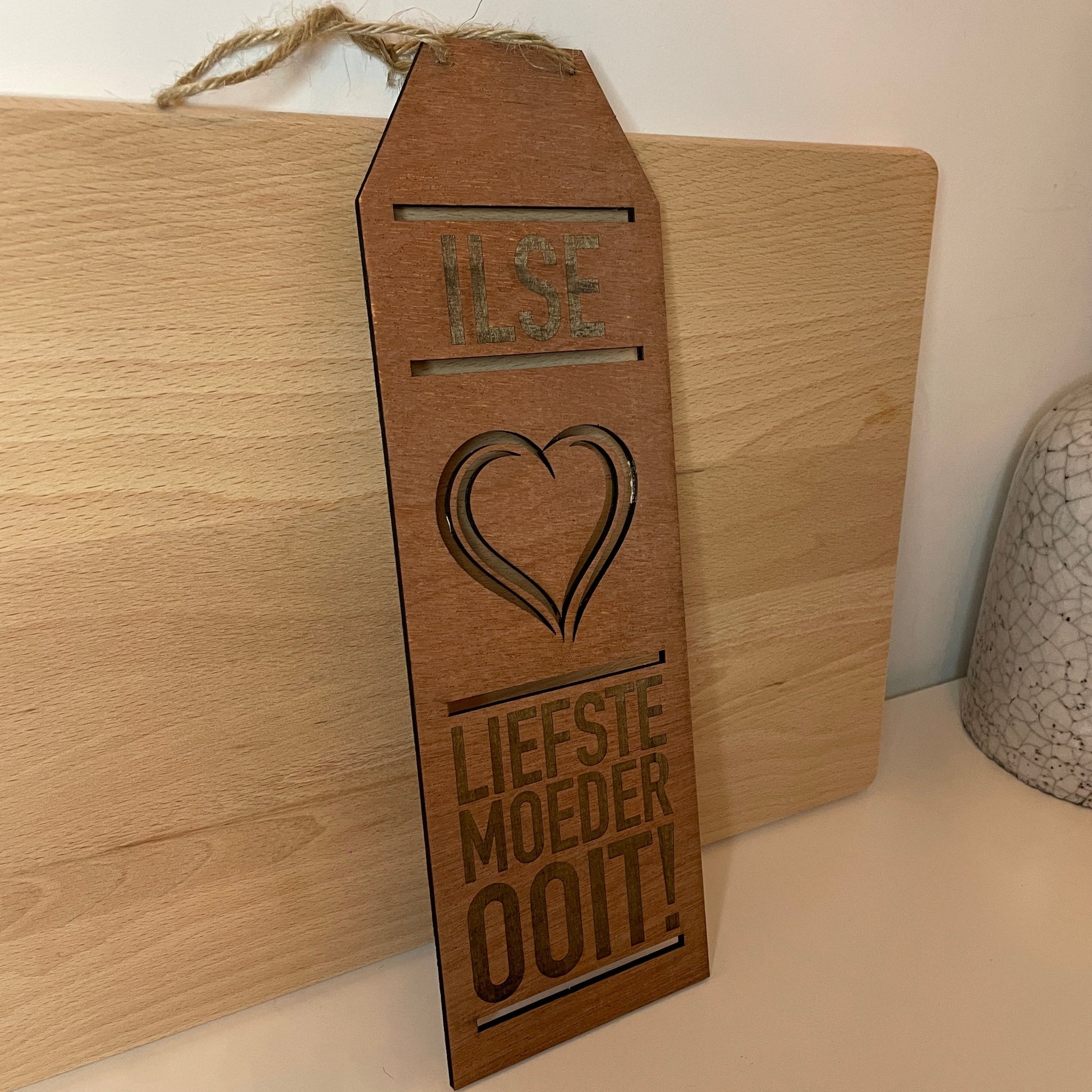 Houten hangbord liefste moder ooit